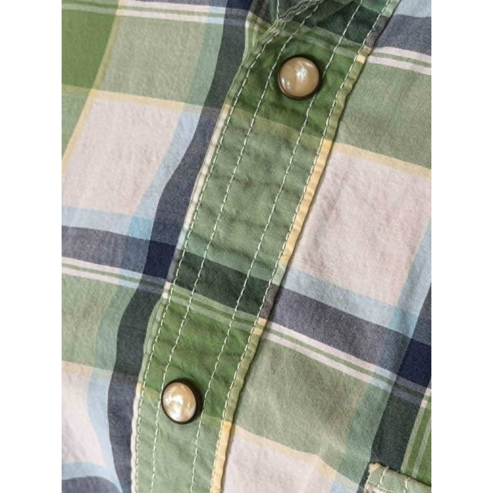 Aeropostale Men's LG Pearl Snap Plaid Western Style Shirt - Picture 4 of 7